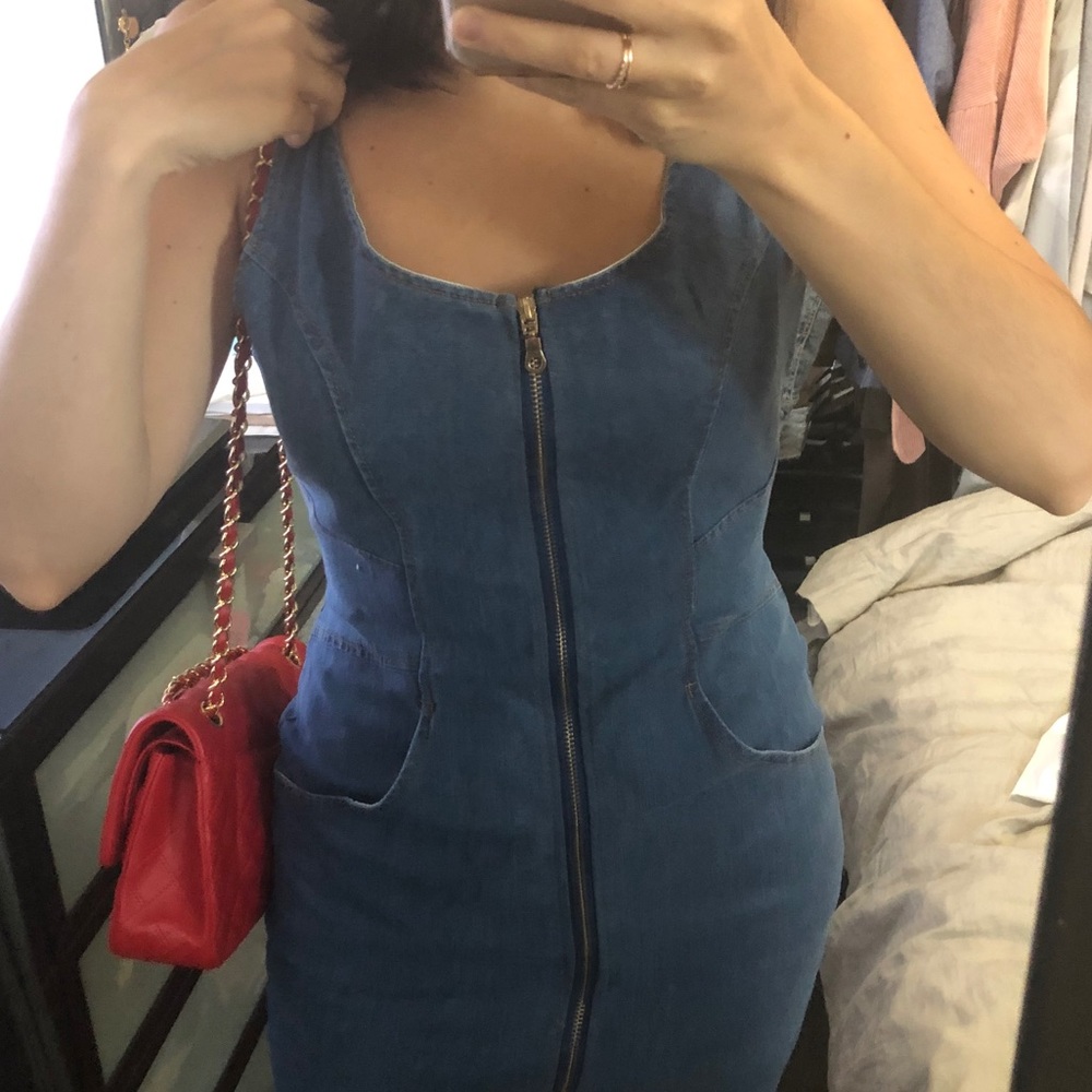 Denim fitted dress